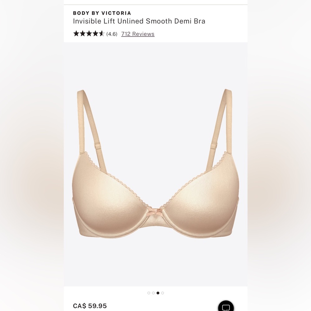Victoria Secret Invisible Lift Unlined smooth demi bra